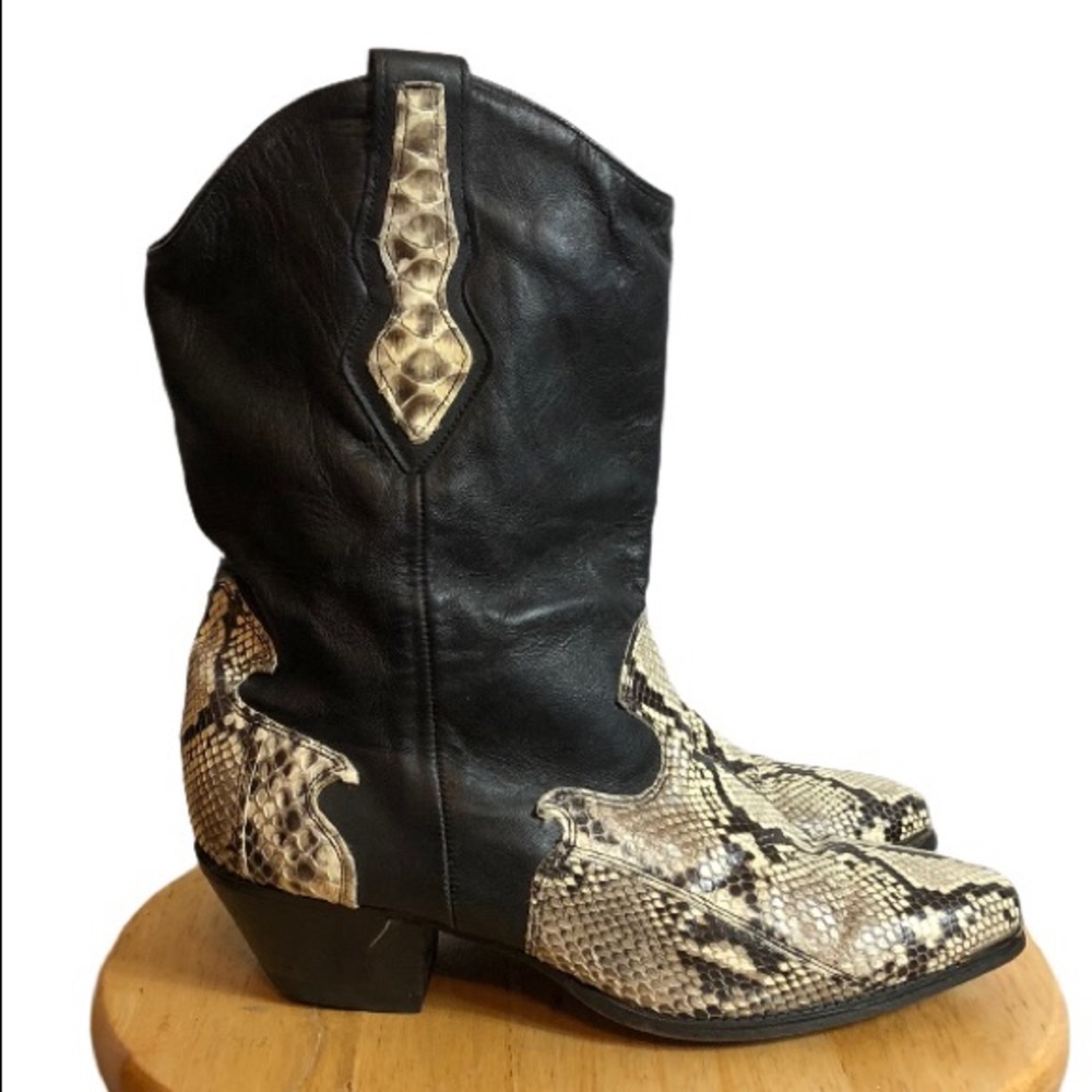 Code West Black Leather Western Boots